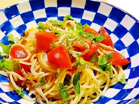 しらすとトマトの冷製パスタ